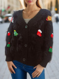 Women red faux mink Christmas coat Sweaters