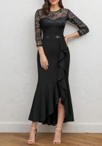 Women formal party fishtail maxi dress