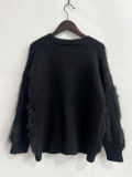 Women red faux mink Christmas coat Sweaters