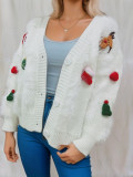 Women red faux mink Christmas coat Sweaters