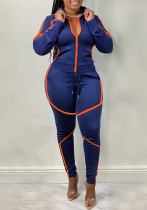 Women Printed Long-Sleeved Top and Pants Two-Piece Set