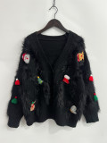 Women red faux mink Christmas coat Sweaters