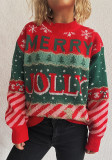 Women Christmas jacquard knitting round-neck casual sweater