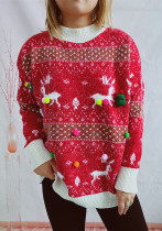 Women Fall/Winter Faux Mink Deer Snowflake Jacquard Pom Pom Christmas Scarf Sweater (Two-Piece Set) Women Fall/Winter Faux Mink Deer Snowflake Jacquard Pom Pom Christmas Scarf Sweater (Two-Piece Set)