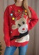 Women Fall/Winter Cartoon Deer Knitting Top with Knitting