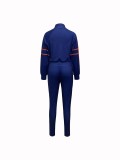 Women Printed Long-Sleeved Top and Pants Two-Piece Set