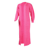 Fashion Women's Autumn Winter Solid Color Long Knit Cardigan Coat