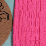 Fashion Women's Autumn Winter Solid Color Long Knit Cardigan Coat