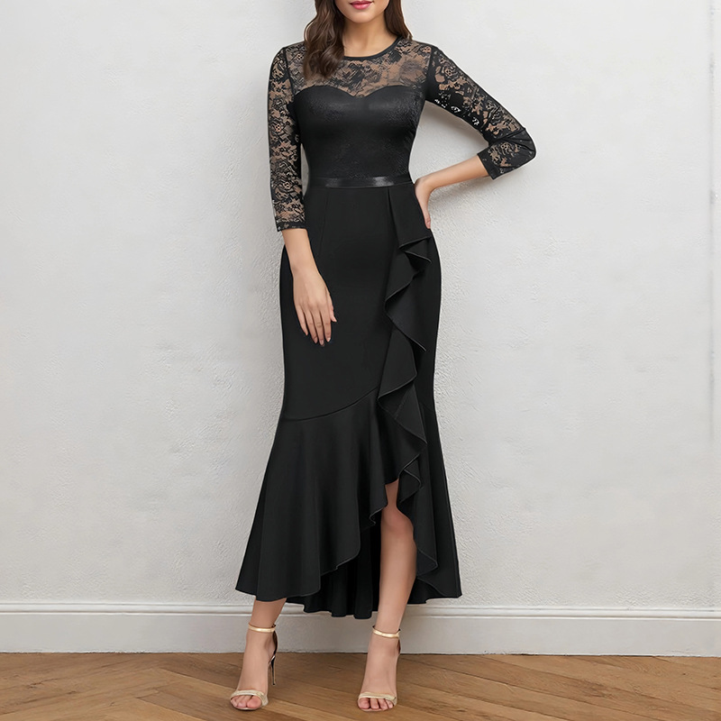 Women formal party fishtail maxi dress