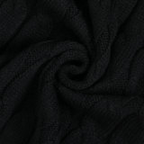 Fashion Women's Autumn Winter Solid Color Long Knit Cardigan Coat