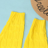 Fashion Women's Autumn Winter Solid Color Long Knit Cardigan Coat