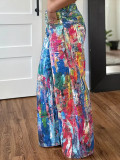 Women's Fashion Casual Straight Leg Painted Pants