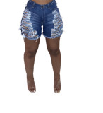 Women's Washed Distressed Destroyed Sexy Denim Shorts