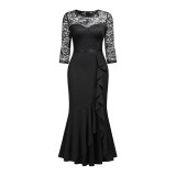 Women formal party fishtail maxi dress