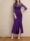 Women formal party fishtail maxi dress