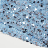 Sequin Party Evening Dress African Women's Plus Size Coat High Waist Dress Two-Piece Set