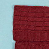 Fashion Women's Autumn Winter Solid Color Long Knit Cardigan Coat