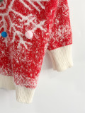 Women Fall/Winter Snowflake Themed Scarf Sweater (Two-Piece Set)