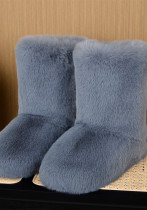 Casual Furry Boots Autumn Winter Warm Mid-Calf Boots Trend Style Women's Snow Boots