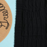 Fashion Women's Autumn Winter Solid Color Long Knit Cardigan Coat