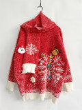 Women Fall/Winter Snowflake Themed Scarf Sweater (Two-Piece Set)