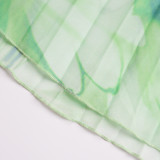 Elegant Long Dress Pleated African Plus Size Women's Print Chiffon Dress