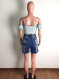 Women's Washed Distressed Destroyed Sexy Denim Shorts