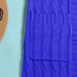 Fashion Women's Autumn Winter Solid Color Long Knit Cardigan Coat