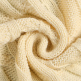 Fashion Women's Autumn Winter Solid Color Long Knit Cardigan Coat