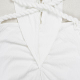 Fashion Women's Halter Neck Knit Cut-Out Sexy Slit Dress