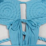 Fashion Women's Halter Neck Knit Cut-Out Sexy Slit Dress