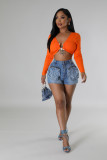 Women's Fashion Cargo Pocket Stretchy Sexy Slim Fit Denim Shorts