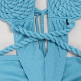 Fashion Women's Halter Neck Knit Cut-Out Sexy Slit Dress