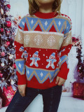 Women Casual Christmas Round Neck Long Sleeve Sweater
