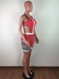 Cut-Out Sleeveless Color Block Patchwork Tight Fitting Casual Sporty Sexy Jumpsuit