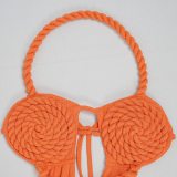 Fashion Women's Halter Neck Knit Cut-Out Sexy Slit Dress