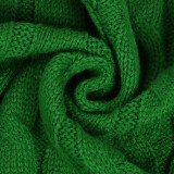 Fashion Women's Autumn Winter Solid Color Long Knit Cardigan Coat