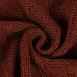 Fashion Women's Autumn Winter Solid Color Long Knit Cardigan Coat