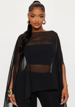 Women's Sexy Chic See-Through Mesh Cape Top Women's Sexy Chic See-Through Mesh Cape Top
