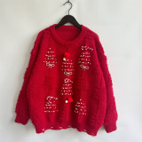 Women Pearl Christmas Sweater