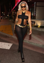 Women's Style Fashion Sexy Cut-Out Halter Neck Sleeveless Jumpsuit