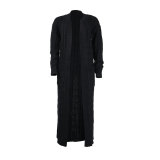 Fashion Women's Autumn Winter Solid Color Long Knit Cardigan Coat