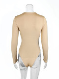 Women Fall/Winter V-Neck Long-Sleeved Bodysuit