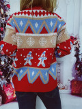 Women Casual Christmas Round Neck Long Sleeve Sweater