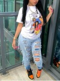 Women Summer Street Trendy High Waist Stretch Denim Pants