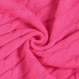 Fashion Women's Autumn Winter Solid Color Long Knit Cardigan Coat