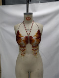 Women's Beach Bikini Multi-Color Bead Chest Chain Holidays Multi-Layer Faux Pearl Fringe Vest