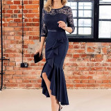 Women formal party fishtail maxi dress