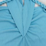 Fashion Women's Halter Neck Knit Cut-Out Sexy Slit Dress