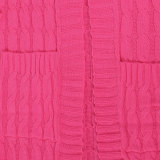 Fashion Women's Autumn Winter Solid Color Long Knit Cardigan Coat